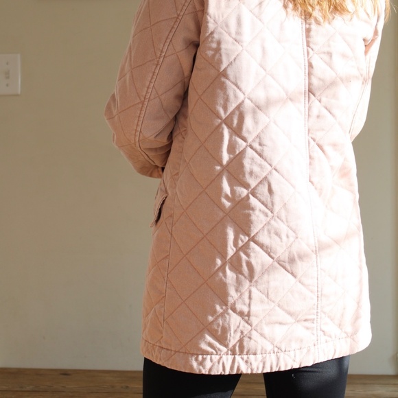 Joie | Quilted 100% Cotton Fall Barn Jacket Field Chore Coat Pastel Pink - Picture 10 of 11